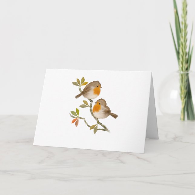 Toutes les occasions Robin Birds Plier Carte (Devant)