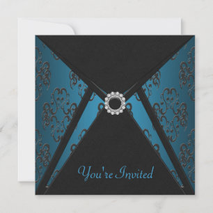 Toutes les occasions Turquoise Black Invitation Mo