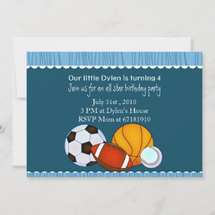 Toutes les Sports Star Invitation fête d'anniversa
