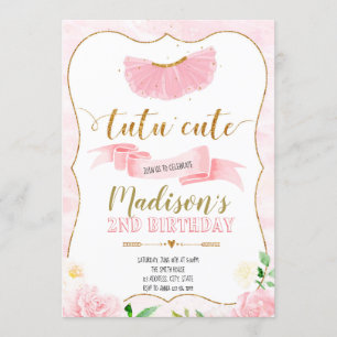 Toutu mignon invitation à la fête d'anniversaire