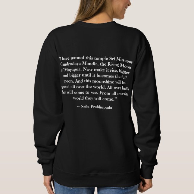 TOVP/Srila Prabhupada Sweatshirt à deux côtés (Dos)