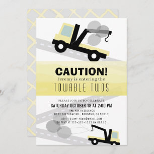 Towable Twos Wrecker 2e invitation anniversaire