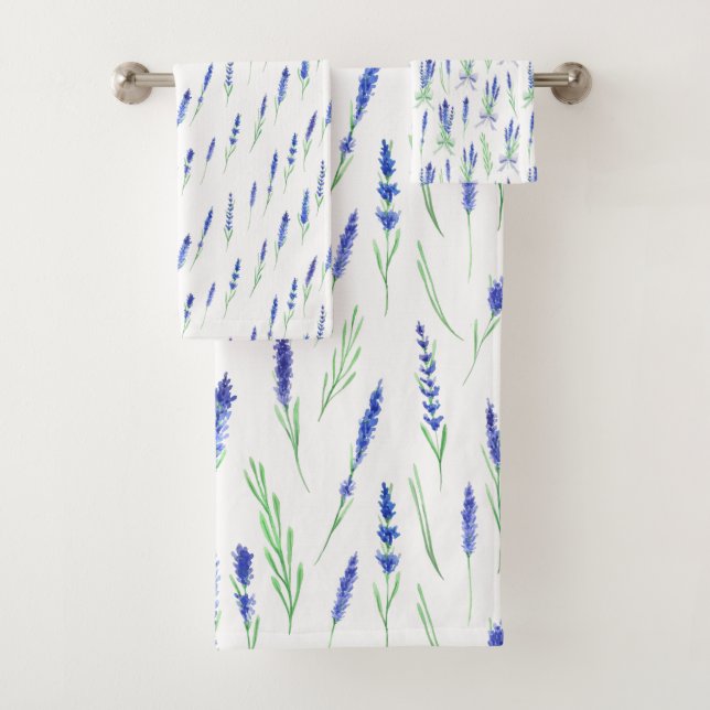 Towel Set - Lavender Patterns (En situation)