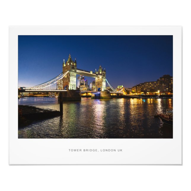 Tower Bridge la nuit, Londres UK Poster (Devant)