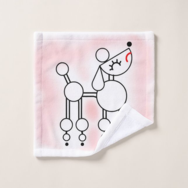 Toy Blanc Poodle Laver serviette Flannel (Gant de toilette)