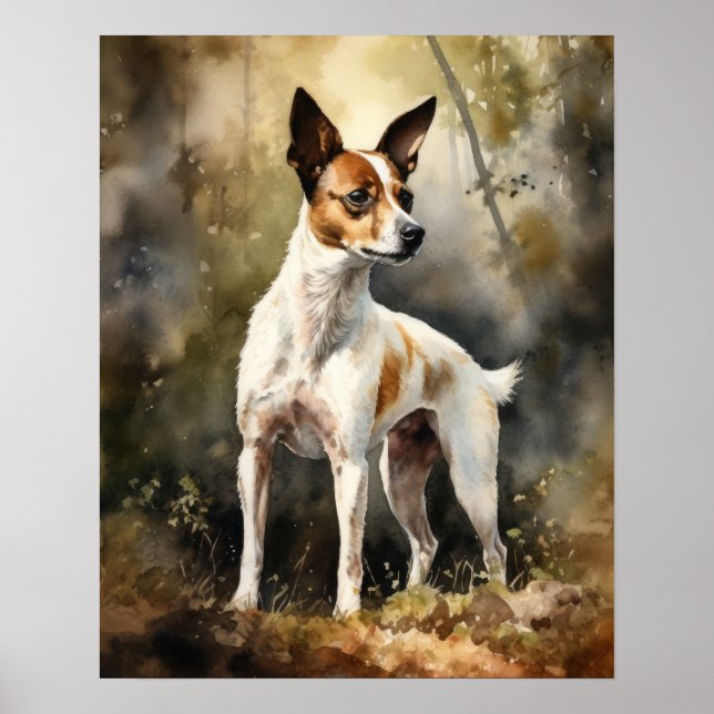 Toy Fox Terrier Dog Art Imprimer Poster (Devant)