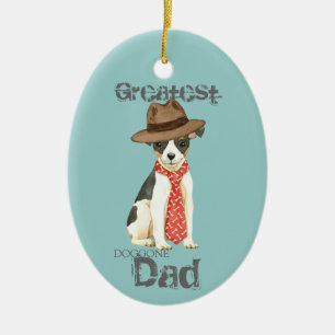 Toy Fox Terrier papa ornement céramique