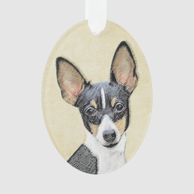 Toy Fox Terrier Peinture - Cute Original Chien Art (devant)