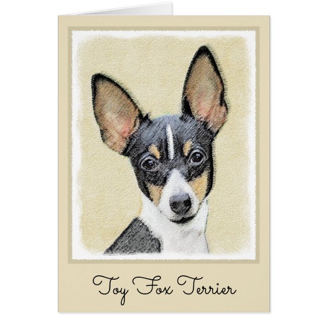 Toy Fox Terrier Peinture - Cute Original Chien Art (Devant)