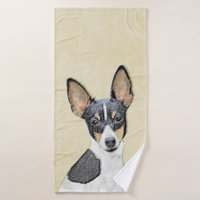 Toy Fox Terrier Peinture - Cute Original Dog Art (Serviette de bain)