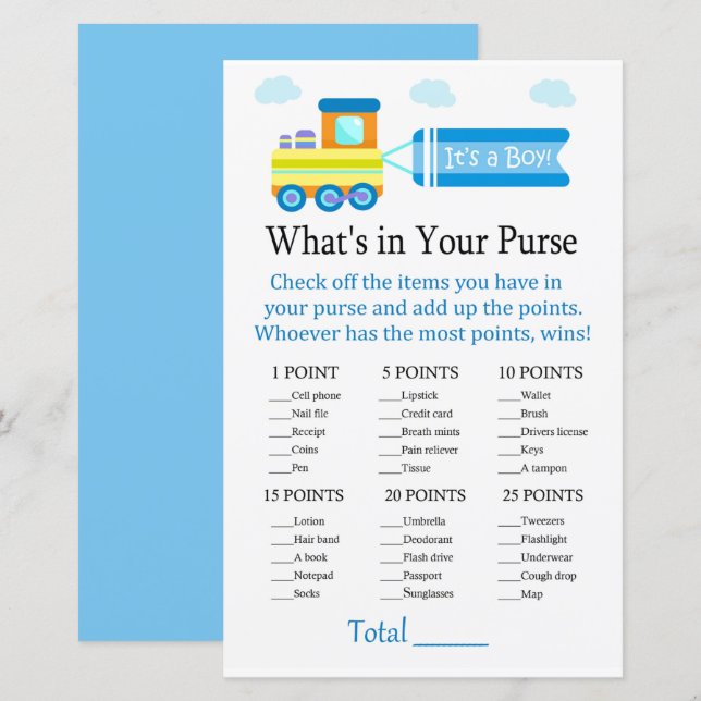 Toy Train Qu'y a-t-il dans votre sac à main (Devant / Derrière)