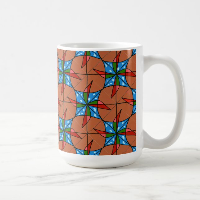 "Toy Windmill Tiled" Abstrait Design Mug (Droite)