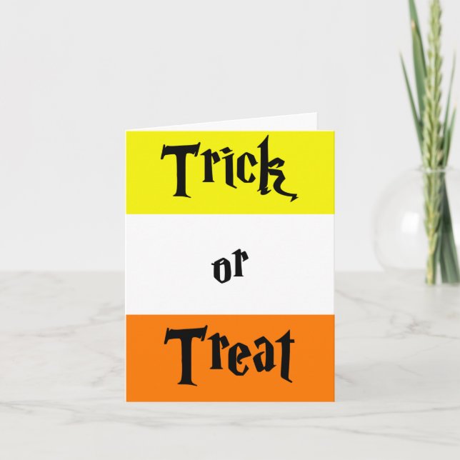 Trac ou traitement, Carte Halloween Petit, 4" x 5, (Devant)