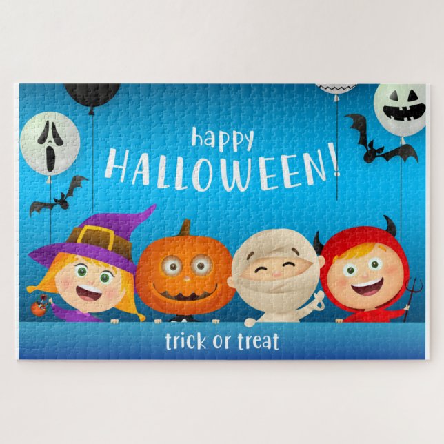 Trace ou traitement Halloween Jigsaw Puzzle (Horizontal)