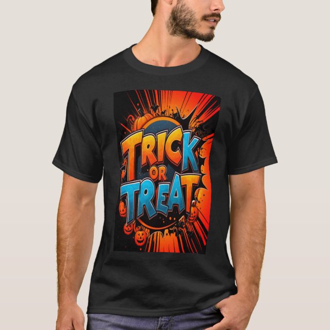 Tracer ou traiter le t-shirt Halloween (Devant)