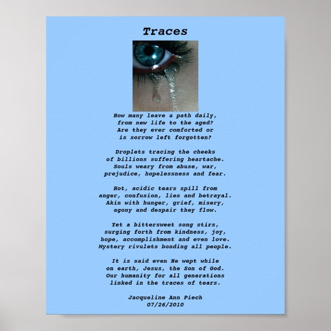 Traces Poetry Poster (Devant)