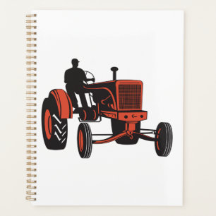 Tracteur agricole rouge vintage rétro agriculteur
