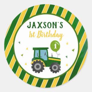 Tracteur Anniversaire Fête Favoriser Stickers Étiq