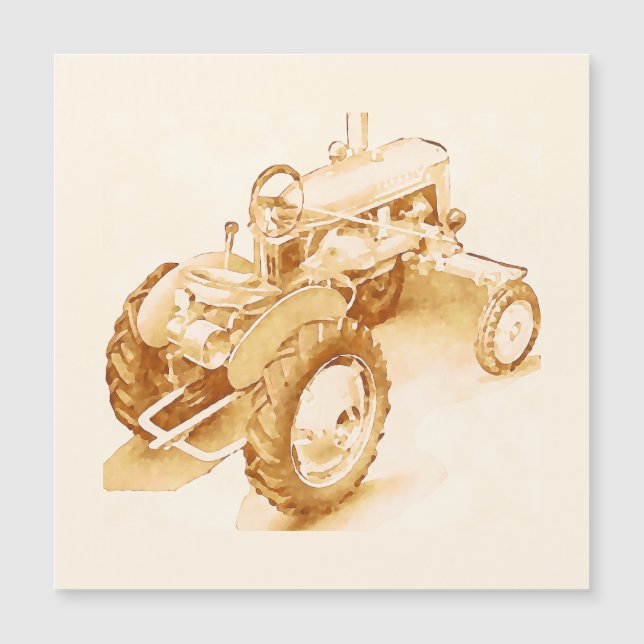 tracteur antique - aquarelle (Devant)