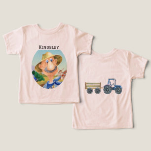 Tracteur bleu de ferme pour MacDonald's personnali