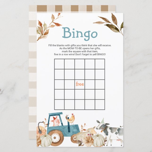 Tracteur citrouille d'animaux de ferme Floral Jeux (Devant / Derrière)