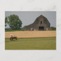 Tracteur classique et carte postale