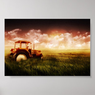 tracteur dans une affiche sur le terrain