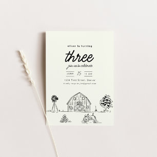 Tracteur de ranch agricole Invitation de fête d'an