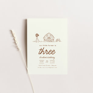 Tracteur de ranch agricole Invitation de fête d'an