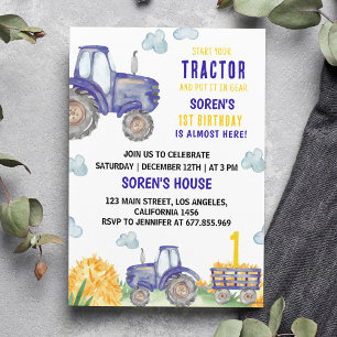 Tracteur Farm Anniversaire Fête Invitation