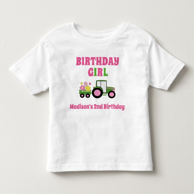 Tracteur Fille Anniversaire T-shirt Enfant bébé (Devant)