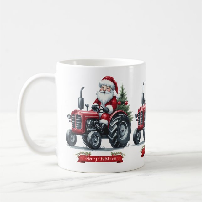 Tracteur Père Noël Coffee Mug (Gauche)