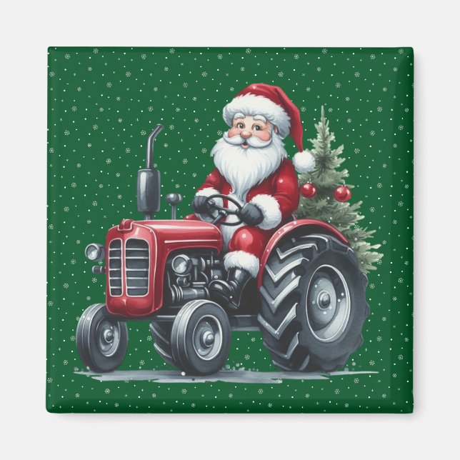 Tracteur Père Noël Magnet (Devant)