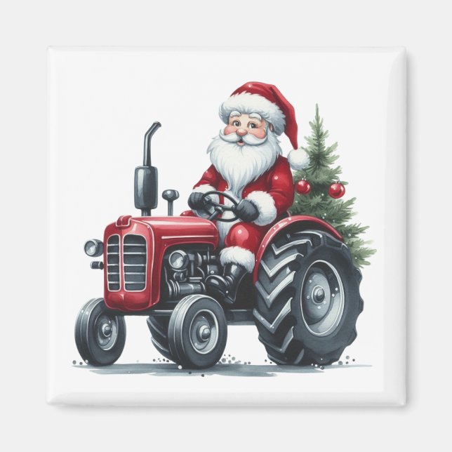 Tracteur Père Noël Magnet (Devant)
