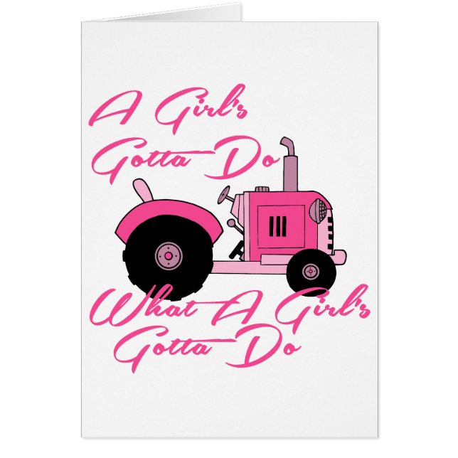 Tracteur pour filles roses (Devant)