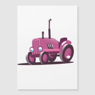 Tracteur rose mignon
