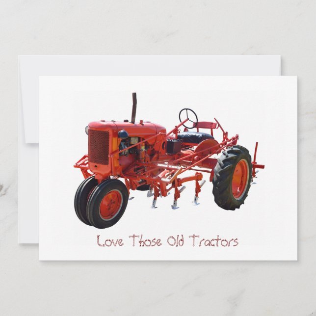 Tracteur rouge vintage (Devant)