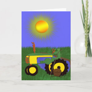 Tracteur vert avec Pôle de Pêche par carte d'étang
