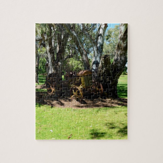 Tracteur vintage À La Rivière, Puzzle Jigsaw (Vertical)