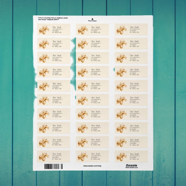 tracteur vintage - étiquette personnalisé (Créateur téléchargé)