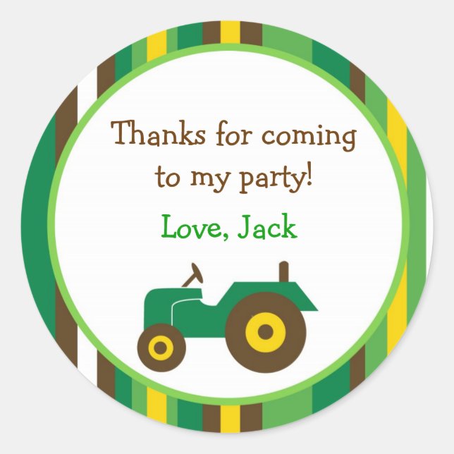 Tractor Farm Round Stickers Enveloppe Stickers (Devant)