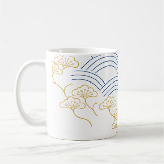 Traditional Japanese Wave Pine Mug