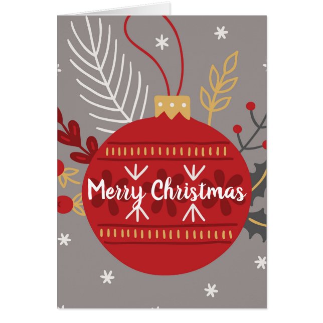 Traditionel Joyeux Noël/ Ornement Rouge (Devant)