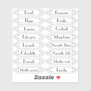 Traditionelle Jardin Français herbes étiquettes