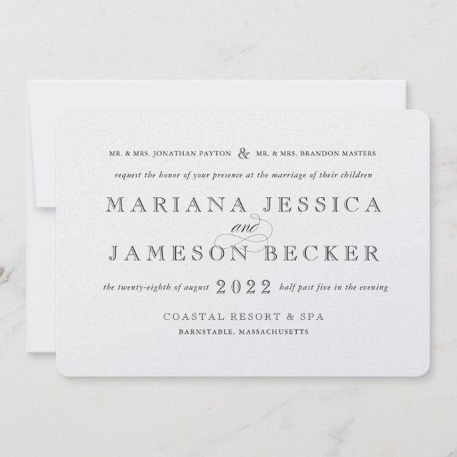 Traditionnel avec une Faire-part de mariage modern (Devant)