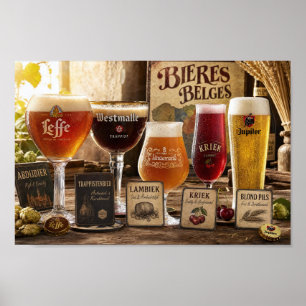 Traditions de la bière belge et affiche de dégusta