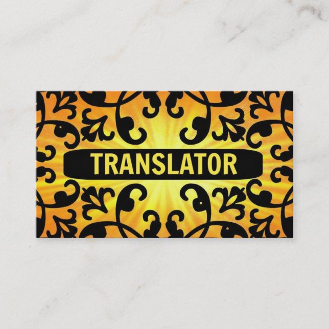 Traducteur Sunshine Damask Carte de visite (Devant)