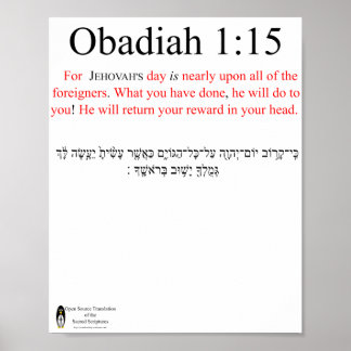 Traduction Open Source Obadiah 1:15 Affiche