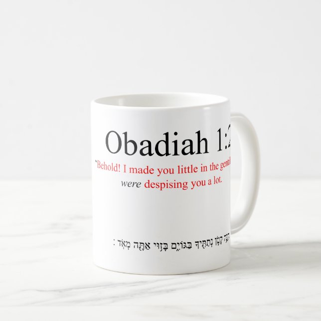 Traduction Open Source Obadiah 1:2 Mug (Devant droit)