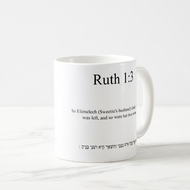 Traduction Open Source Ruth 1:3 Mug (Devant droit)